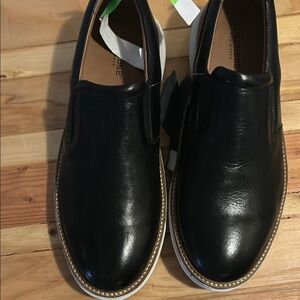 Lucchese Black Leather Slip-On Loafers Sleek Design